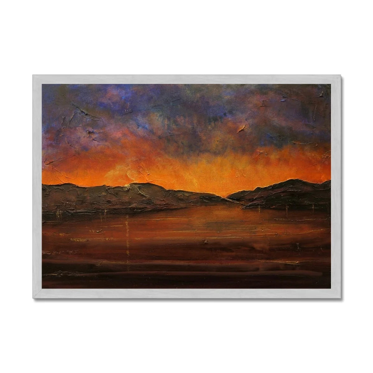 A Brooding Clyde Dusk Antique Framed Print - River Art Gallery Scotland Worldwide Shipping Scottish Artist Fine Prints and Paintings