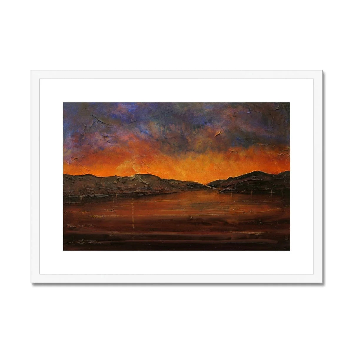 A Brooding Clyde Dusk Framed & Mounted Print - River Art Gallery Scotland Worldwide Shipping Scottish Artist Fine Prints and Paintings