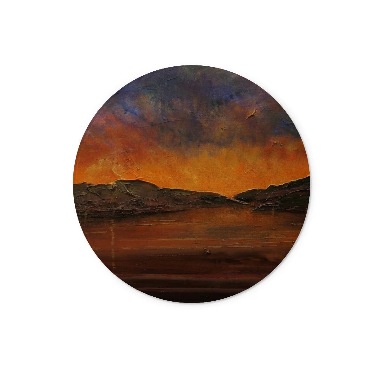 A Brooding Clyde Dusk Glass Chopping Board - River Art Gallery Scotland Worldwide Shipping Scottish Prints