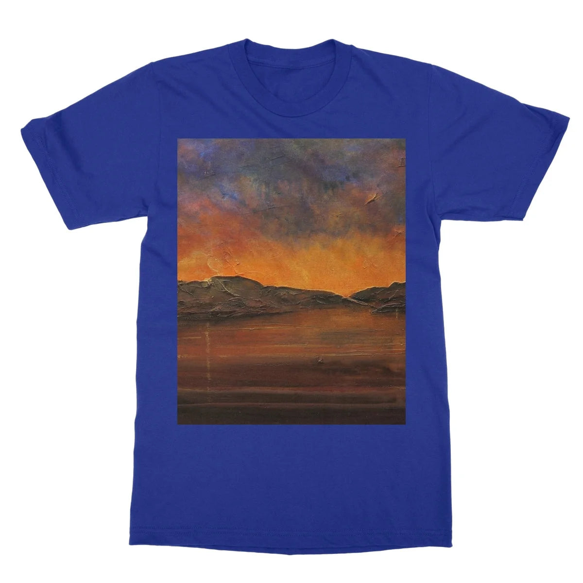 A Brooding Clyde Dusk Softstyle T-shirt - River Art Gallery Scotland Worldwide Shipping Scottish Artist Fine Prints and Paintings Collection