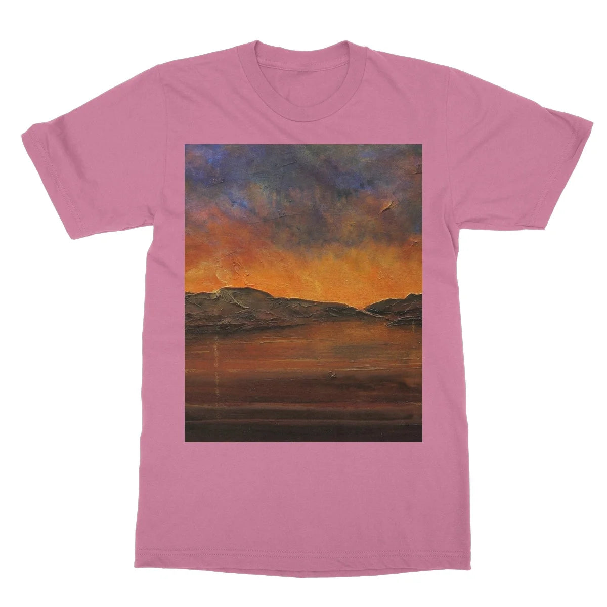 A Brooding Clyde Dusk Softstyle T-shirt - River Art Gallery Scotland Worldwide Shipping Scottish Artist Fine Prints and Paintings Collection