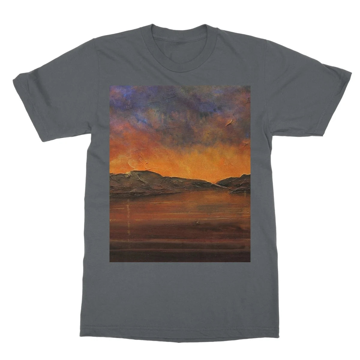 A Brooding Clyde Dusk Softstyle T-shirt - River Art Gallery Scotland Worldwide Shipping Scottish Artist Fine Prints and Paintings Collection