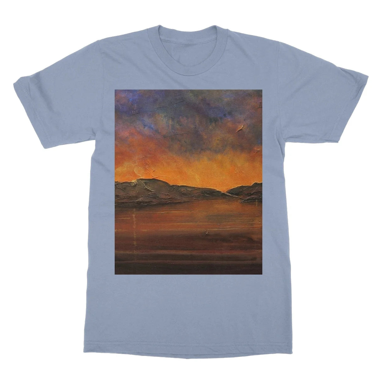 A Brooding Clyde Dusk Softstyle T-shirt - River Art Gallery Scotland Worldwide Shipping Scottish Artist Fine Prints and Paintings Collection