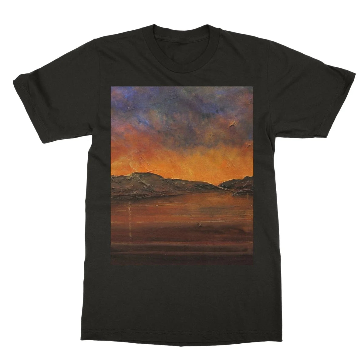 A Brooding Clyde Dusk Softstyle T-shirt - River Art Gallery Scotland Worldwide Shipping Scottish Artist Fine Prints and Paintings Collection