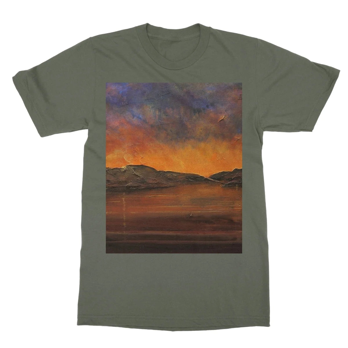 A Brooding Clyde Dusk Softstyle T-shirt - River Art Gallery Scotland Worldwide Shipping Scottish Artist Fine Prints and Paintings Collection