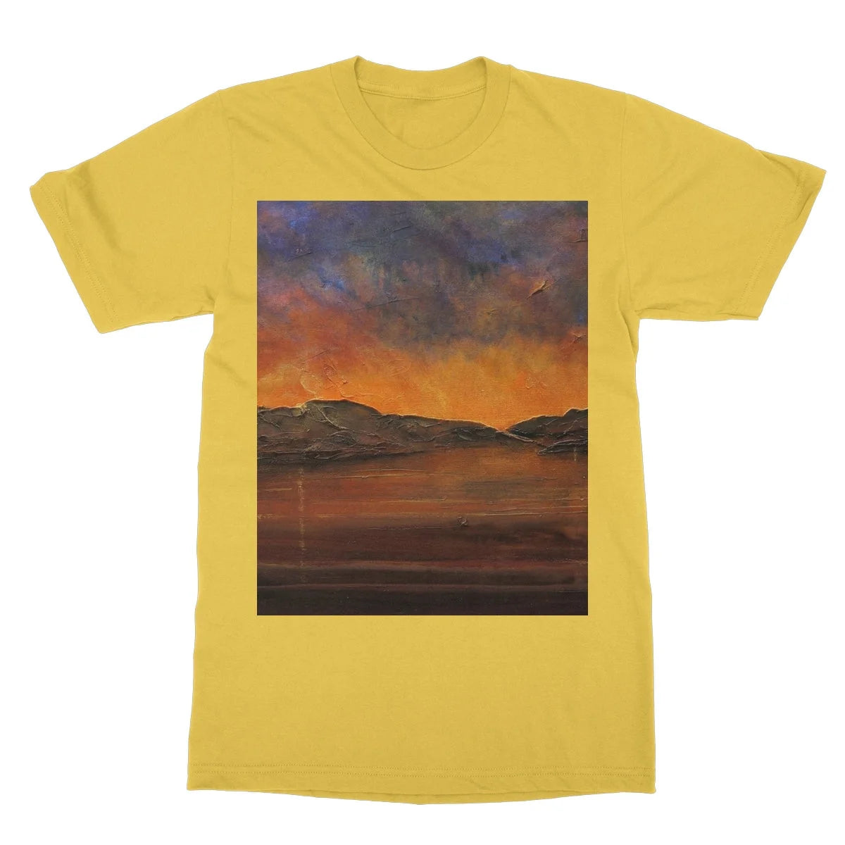 A Brooding Clyde Dusk Softstyle T-shirt - River Art Gallery Scotland Worldwide Shipping Scottish Artist Fine Prints and Paintings Collection