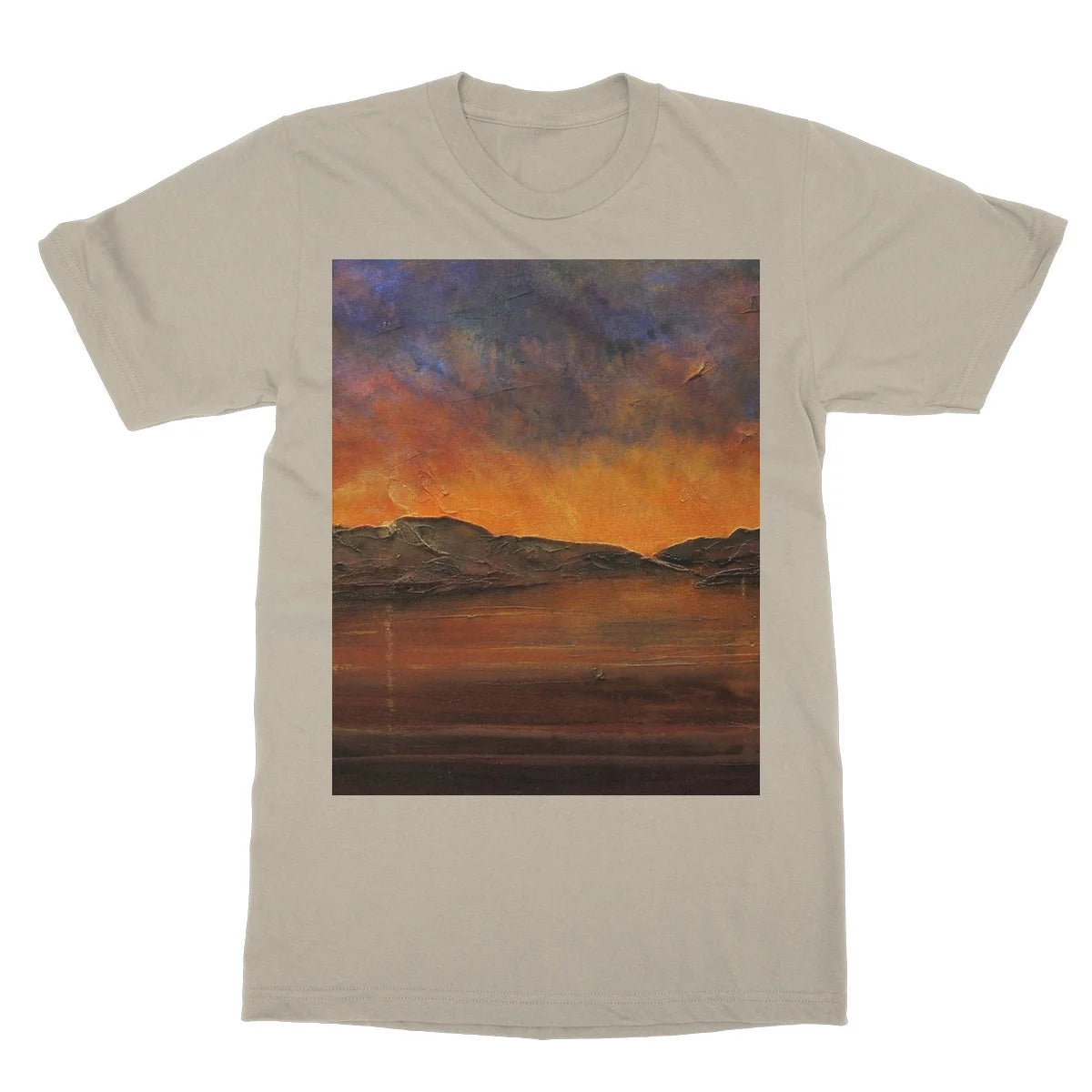 A Brooding Clyde Dusk Softstyle T-shirt - River Art Gallery Scotland Worldwide Shipping Scottish Artist Fine Prints and Paintings Collection