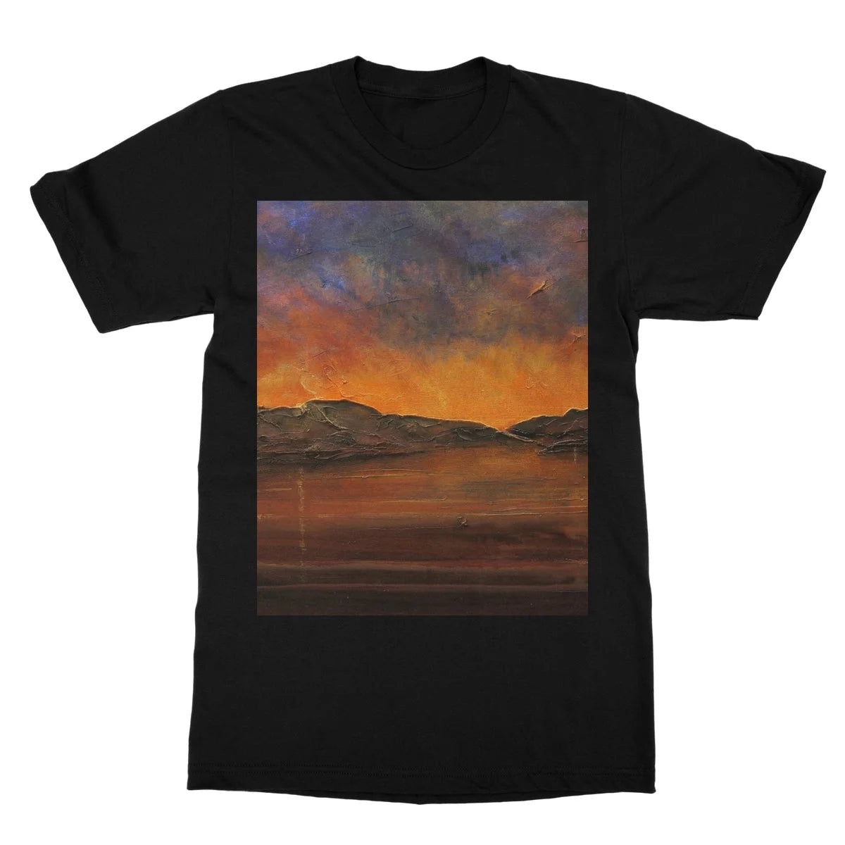A Brooding Clyde Dusk Softstyle T-shirt - River Art Gallery Scotland Worldwide Shipping Scottish Artist Fine Prints and Paintings Collection