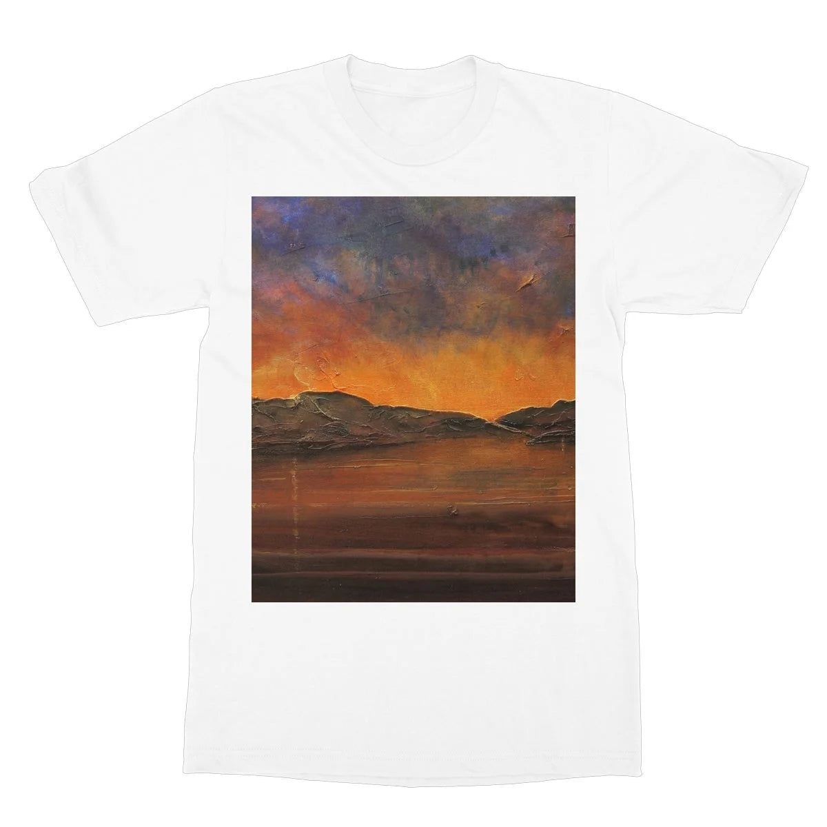 A Brooding Clyde Dusk Softstyle T-shirt - River Art Gallery Scotland Worldwide Shipping Scottish Artist Fine Prints and Paintings Collection