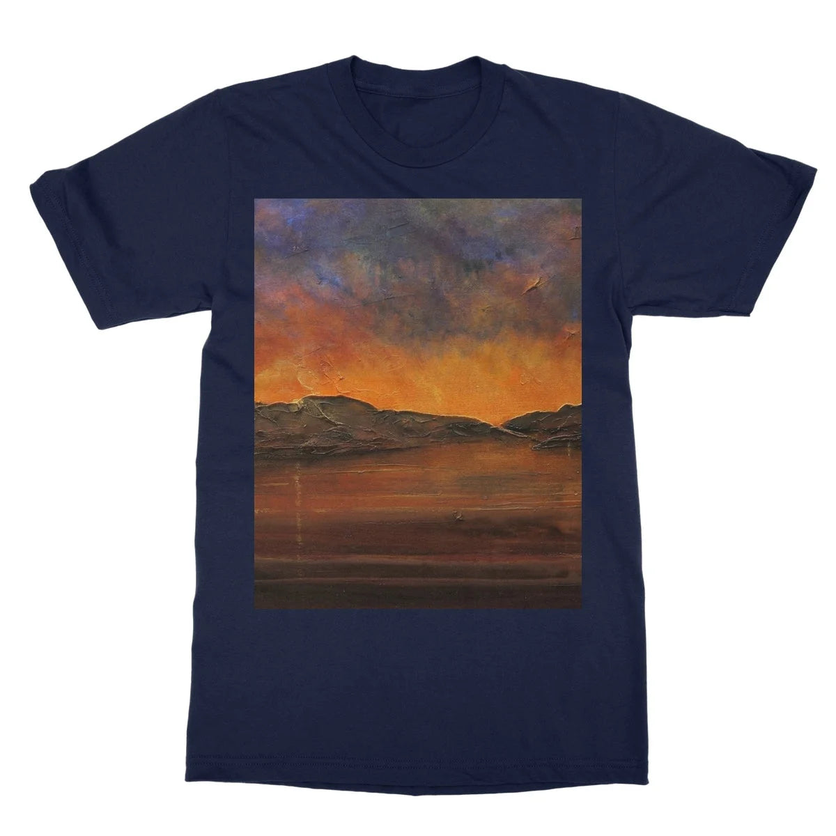 A Brooding Clyde Dusk Softstyle T-shirt - River Art Gallery Scotland Worldwide Shipping Scottish Artist Fine Prints and Paintings Collection