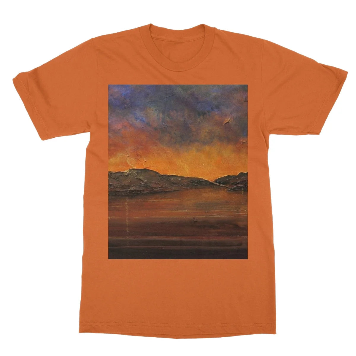 A Brooding Clyde Dusk Softstyle T-shirt - River Art Gallery Scotland Worldwide Shipping Scottish Artist Fine Prints and Paintings Collection