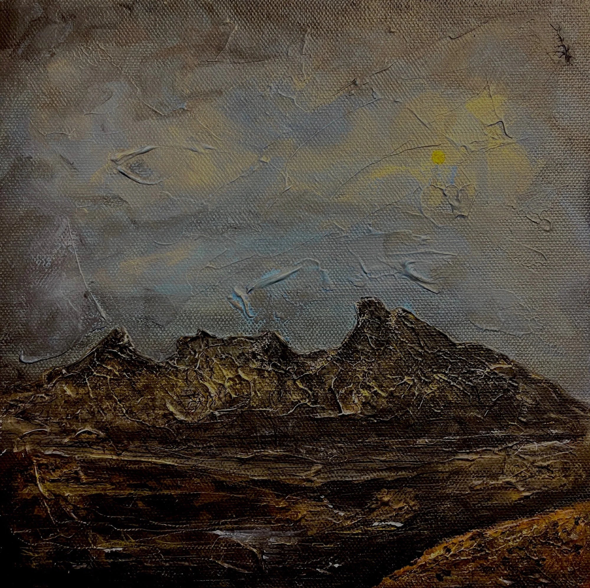 A Brooding Cobbler - Lochs & Mountains Art Gallery Scotland Worldwide Shipping Textured Oil Painting Kevin Hunter Portfolio Giclee Prints