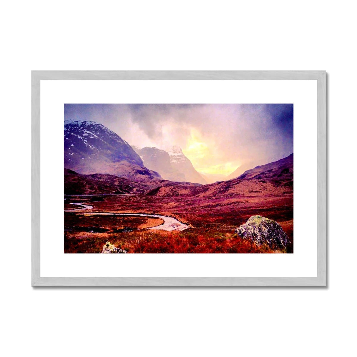 A Brooding Glencoe Antique Framed & Mounted Print - Art Gallery Scotland Worldwide Shipping Paintings | Prints | Gifts from by Scottish