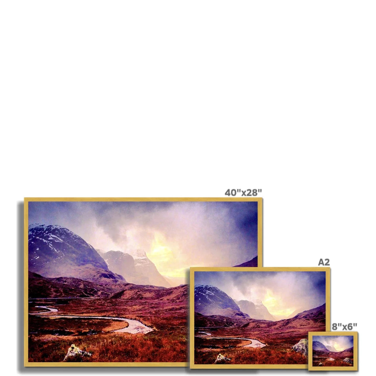 A Brooding Glencoe Antique Framed Print - Art Gallery Scotland Worldwide Shipping Paintings | Prints | Gifts from by Scottish Artist Hunter