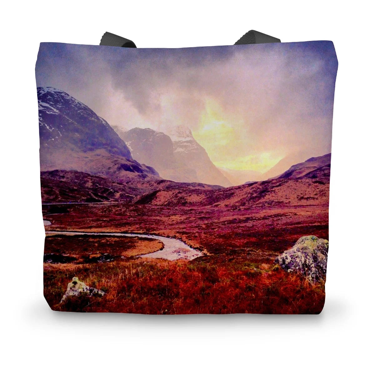 A Brooding Glencoe Canvas Tote Bag - Art Gallery Scotland Worldwide Shipping Paintings | Prints | Gifts