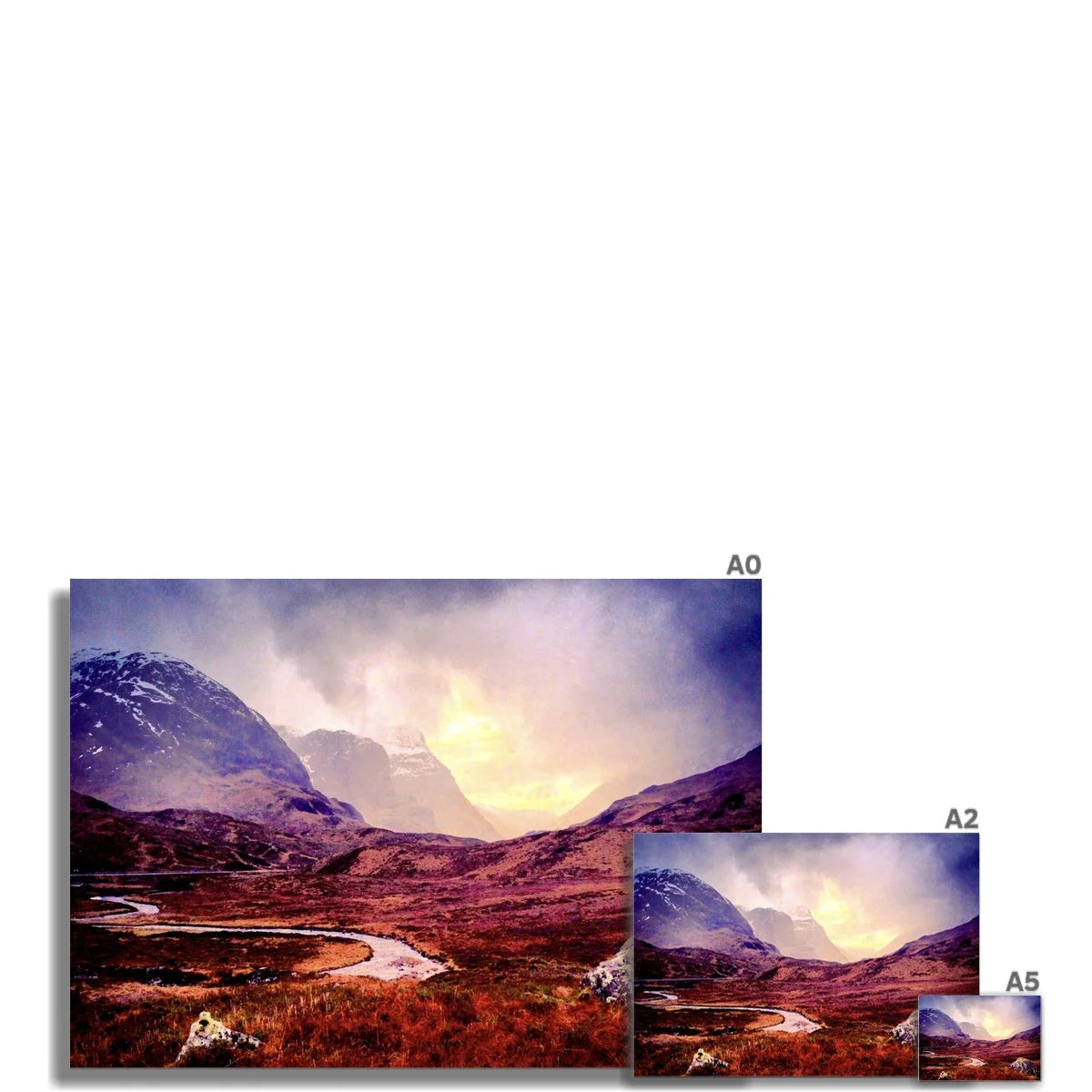 A Brooding Glencoe Fine Art Print - Gallery Scotland Worldwide Shipping Scottish Prints and Landscape Paintings by Artist Hunter