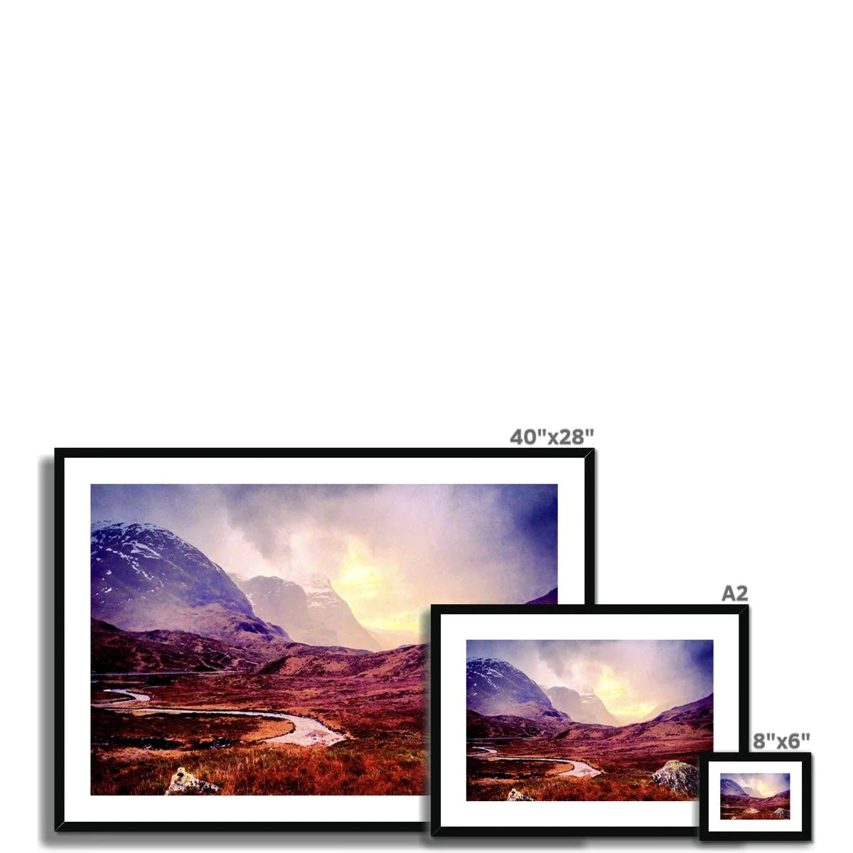 A Brooding Glencoe Framed & Mounted Print - Art Gallery Scotland Worldwide Shipping Paintings | Prints | Gifts from by Scottish Artist