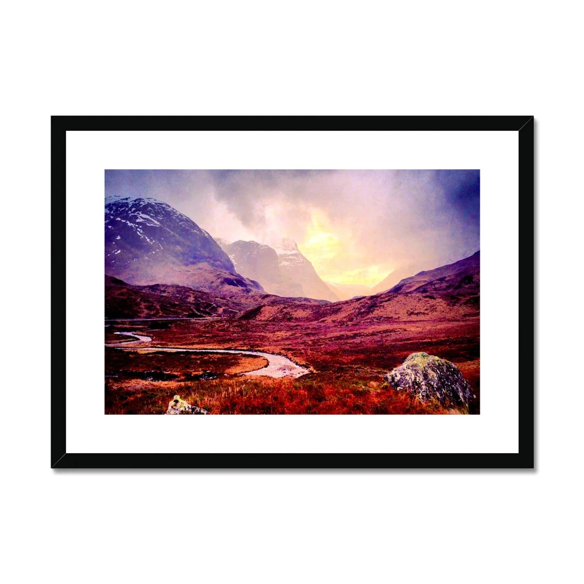 A Brooding Glencoe Framed & Mounted Print - Art Gallery Scotland Worldwide Shipping Paintings | Prints | Gifts from by Scottish Artist