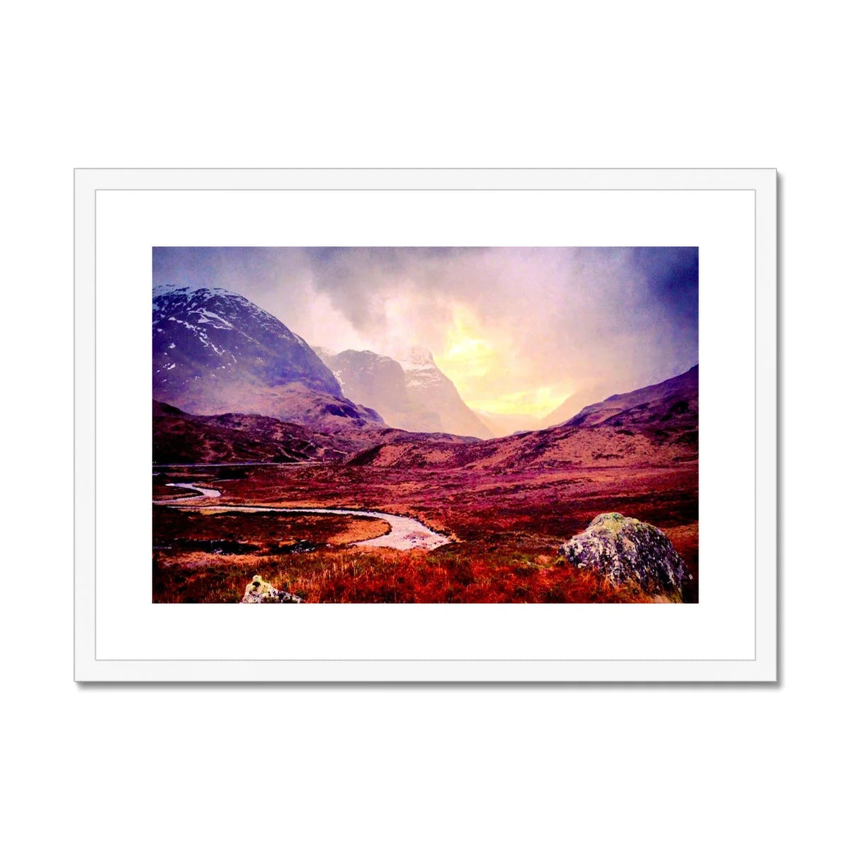 A Brooding Glencoe Framed & Mounted Print - Art Gallery Scotland Worldwide Shipping Paintings | Prints | Gifts from by Scottish Artist