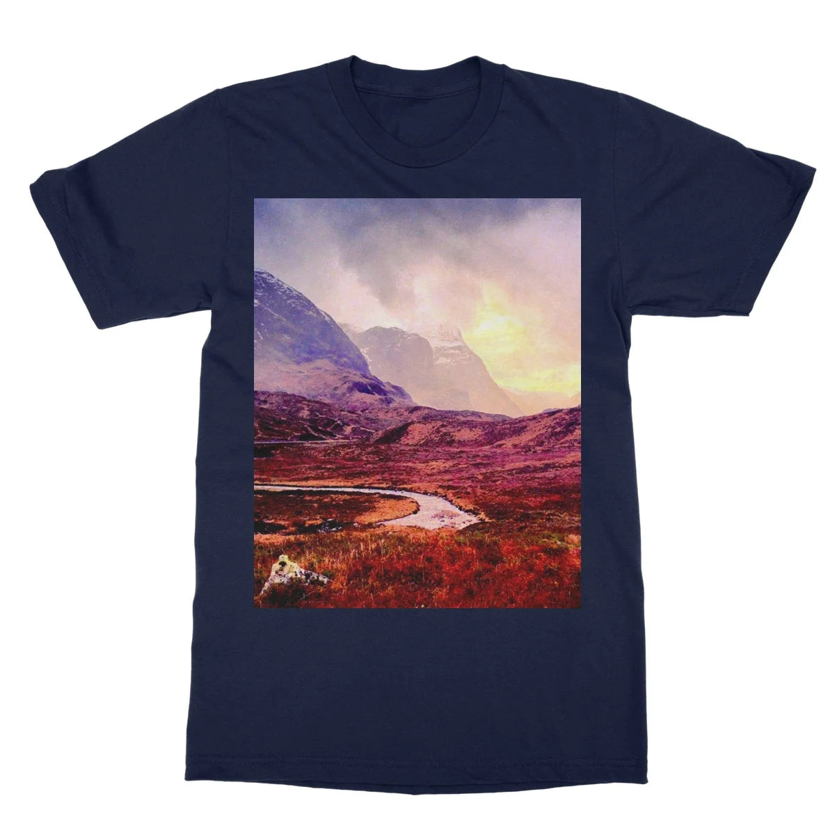 A Brooding Glencoe Softstyle T-shirt - Art Gallery Scotland Worldwide Shipping Paintings | Prints | Gifts