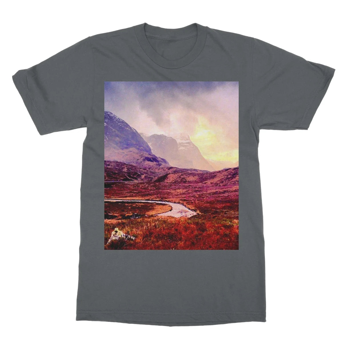 A Brooding Glencoe Softstyle T-shirt - Art Gallery Scotland Worldwide Shipping Paintings | Prints | Gifts