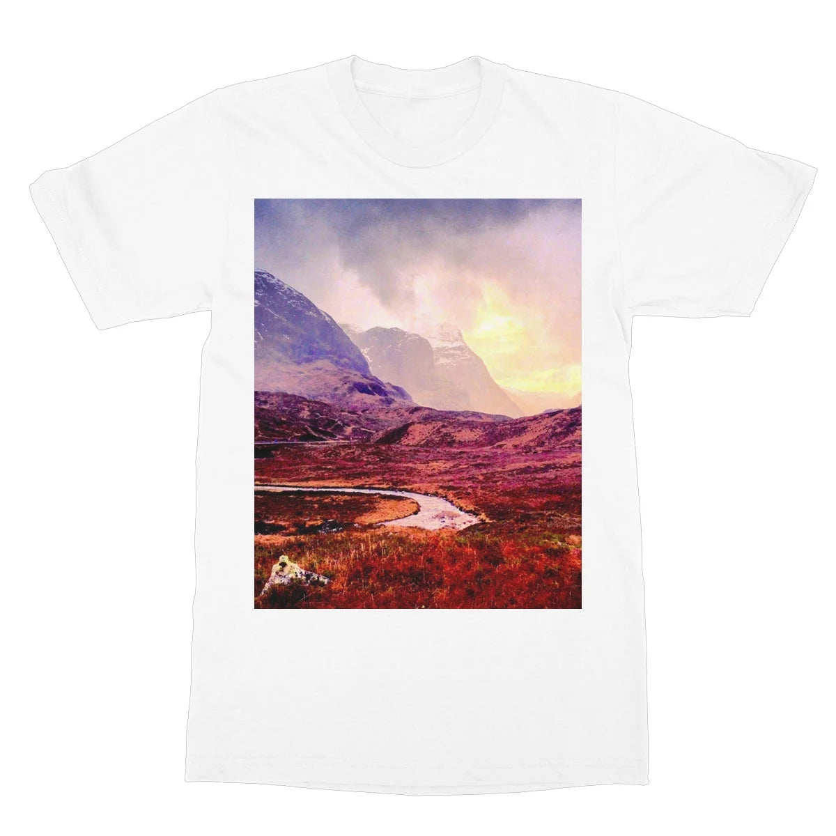 A Brooding Glencoe Softstyle T-shirt - Art Gallery Scotland Worldwide Shipping Paintings | Prints | Gifts