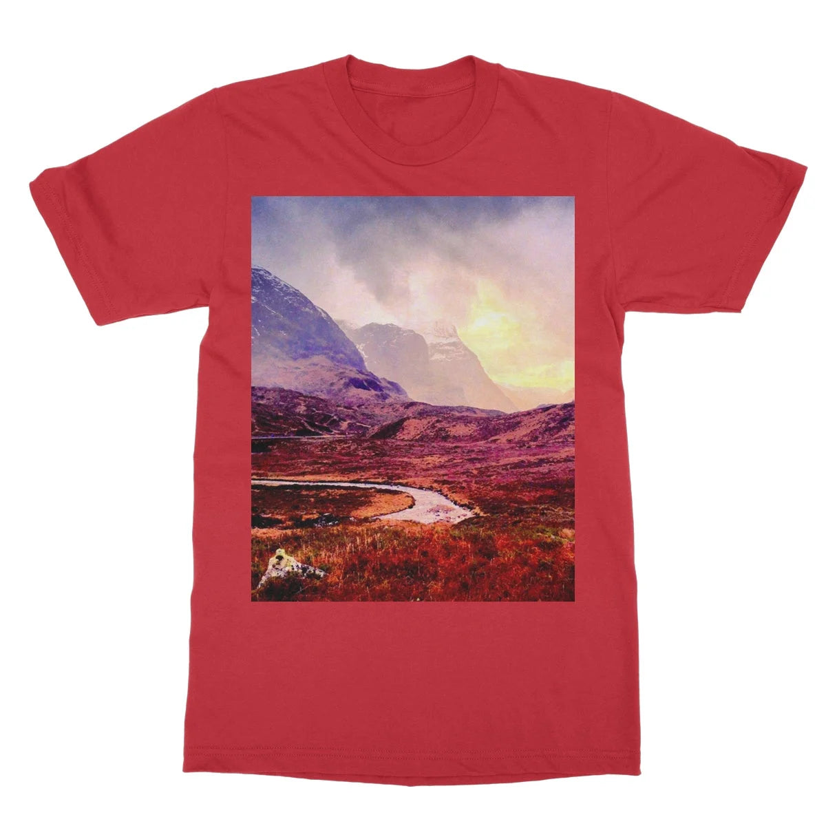 A Brooding Glencoe Softstyle T-shirt - Art Gallery Scotland Worldwide Shipping Paintings | Prints | Gifts