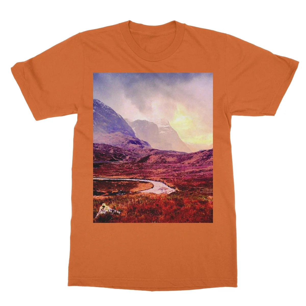 A Brooding Glencoe Softstyle T-shirt - Art Gallery Scotland Worldwide Shipping Paintings | Prints | Gifts