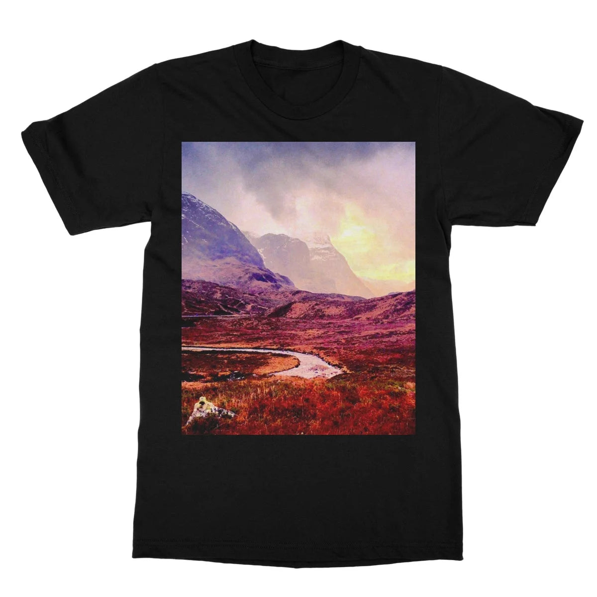 A Brooding Glencoe Softstyle T-shirt - Art Gallery Scotland Worldwide Shipping Paintings | Prints | Gifts