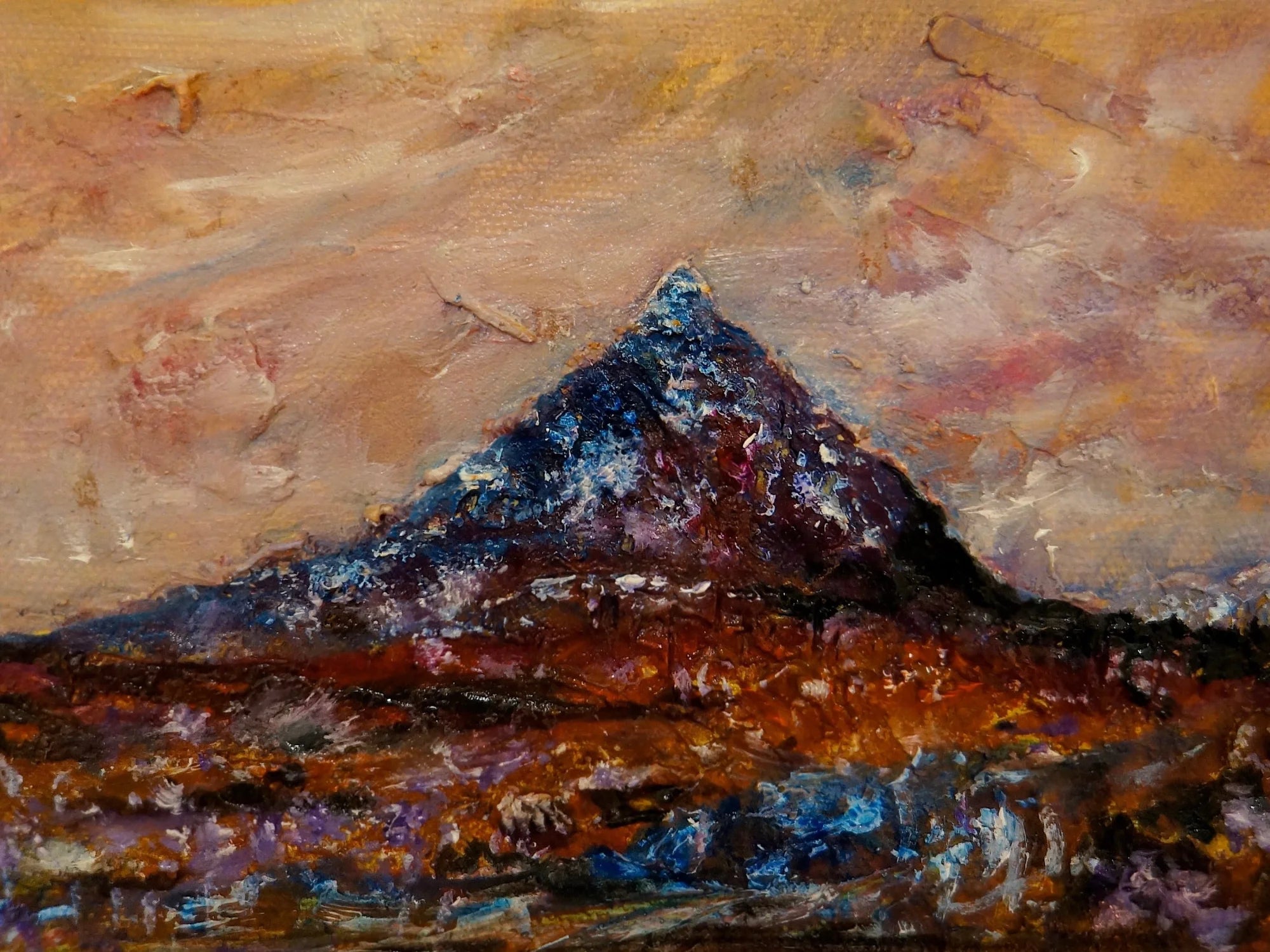 Buachaille Etive Mòr Dusk - Glencoe Art Gallery Scotland Worldwide Shipping Textured Mountain Landscape Kevin Hunter Portfolio Giclee Prints