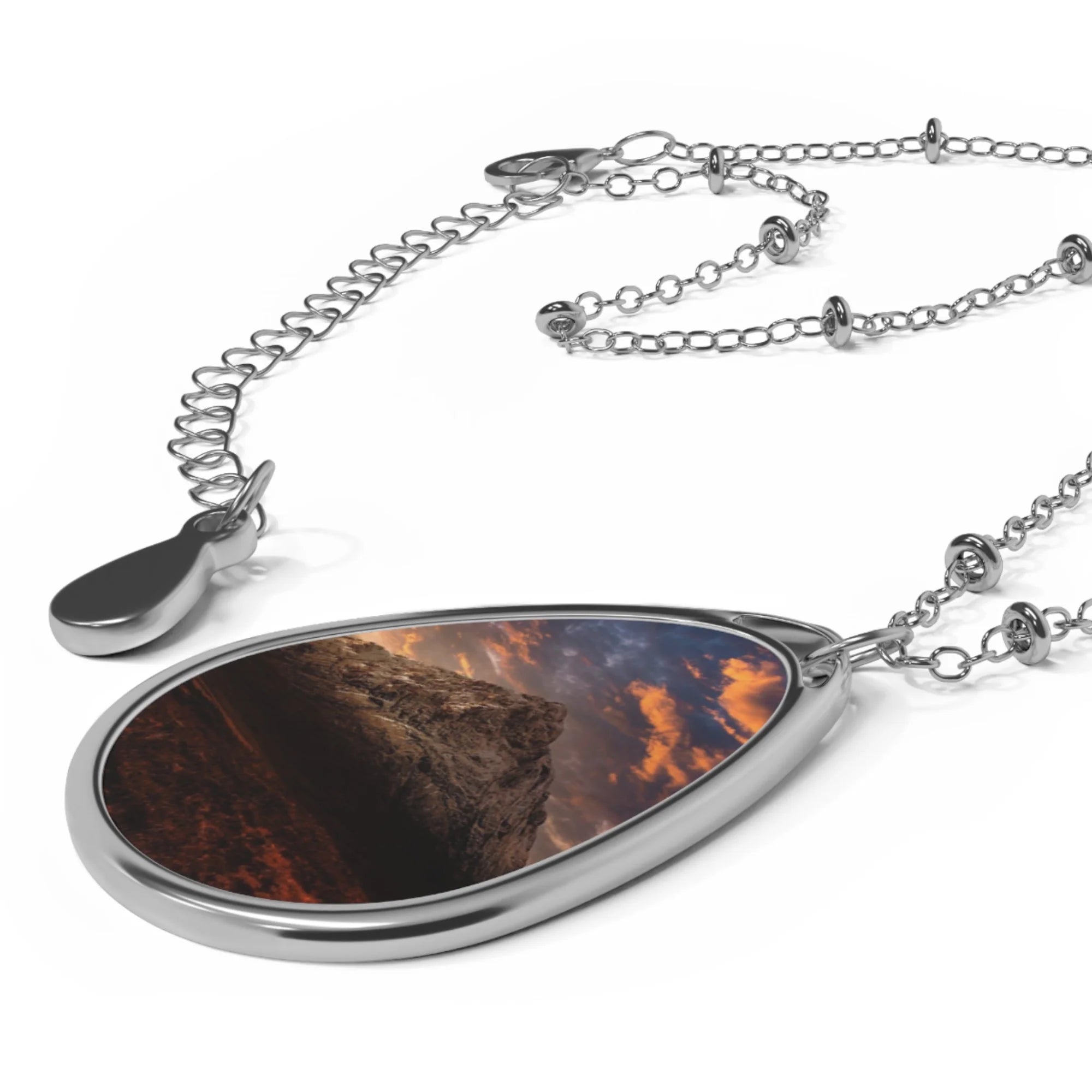 Buachaille Etive Mor Dusk | Scottish Art Jewellery | Necklace - Glencoe Gallery Scotland Worldwide Shipping Silver-colored Necklace