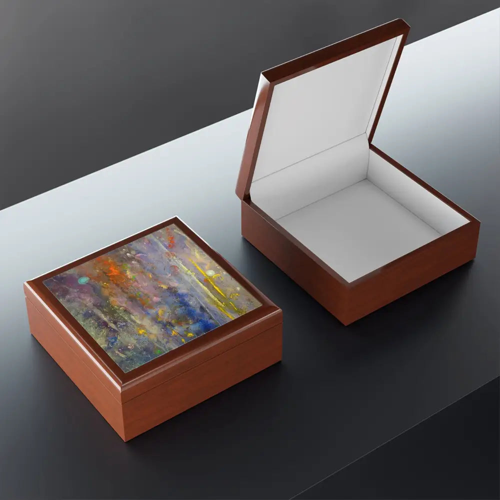 Cairngorms Waterfall Abstract Art Jewellery Box