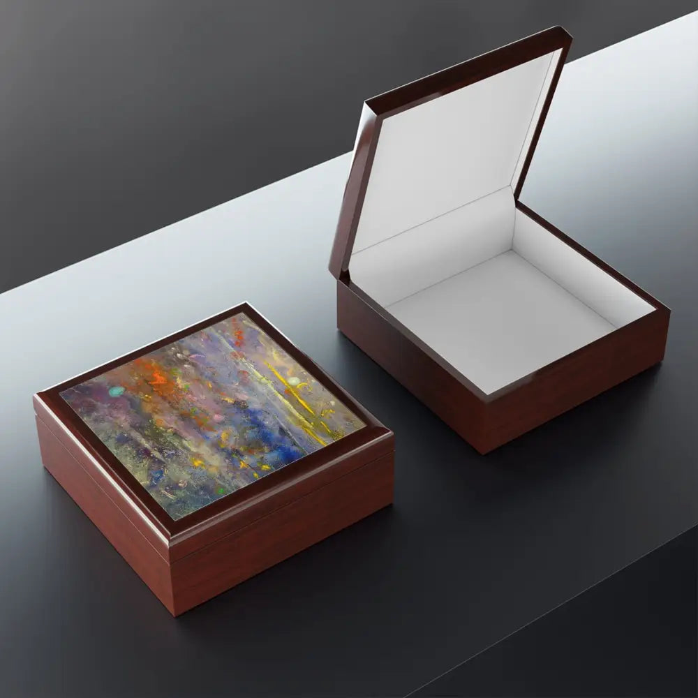 Cairngorms Waterfall Abstract Art Jewellery Box