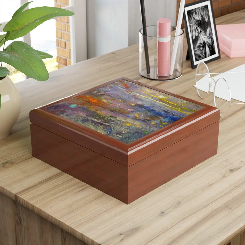 Cairngorms Waterfall Abstract Art Jewellery Box
