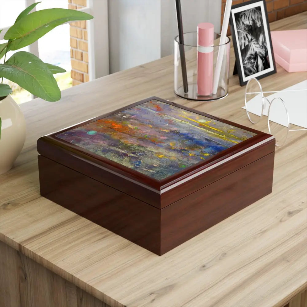 Cairngorms Waterfall Abstract Art Jewellery Box