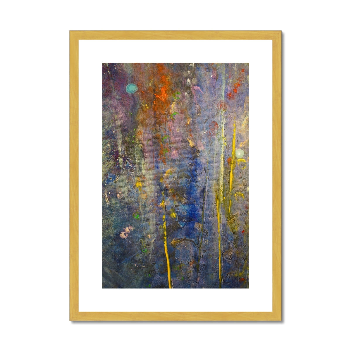 Cairngorms Waterfall Abstract Painting | Antique Framed & Mounted Prints From Scotland