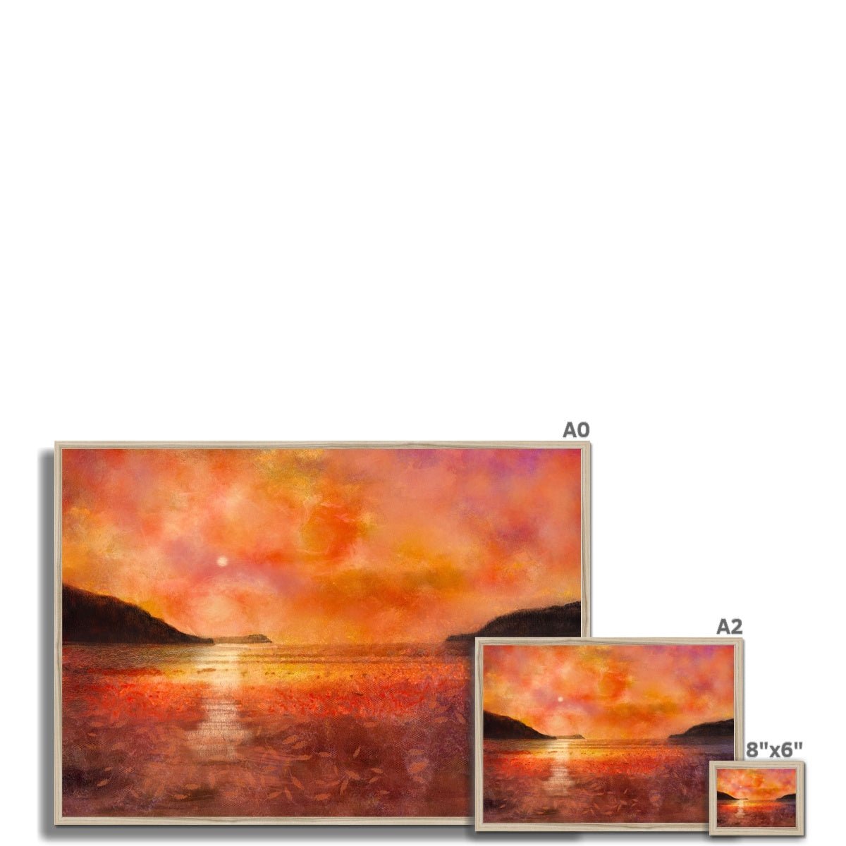 Calgary Beach Sunset Mull Painting | Framed Prints From Scotland-Framed Prints-Hebridean Islands Art Gallery-Paintings, Prints, Homeware, Art Gifts From Scotland By Scottish Artist Kevin Hunter