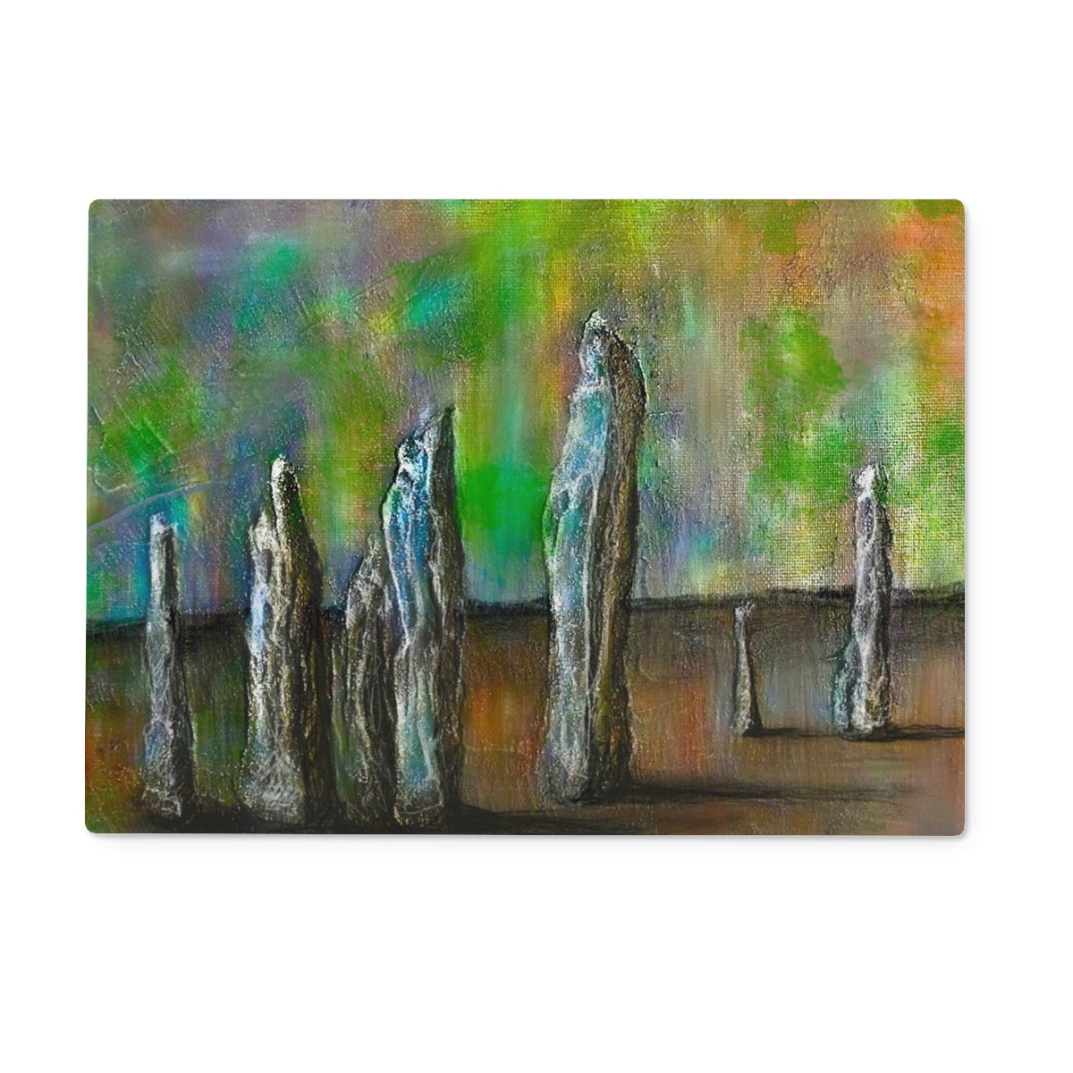 Callanish Northern Lights Art Gifts Glass Chopping Board