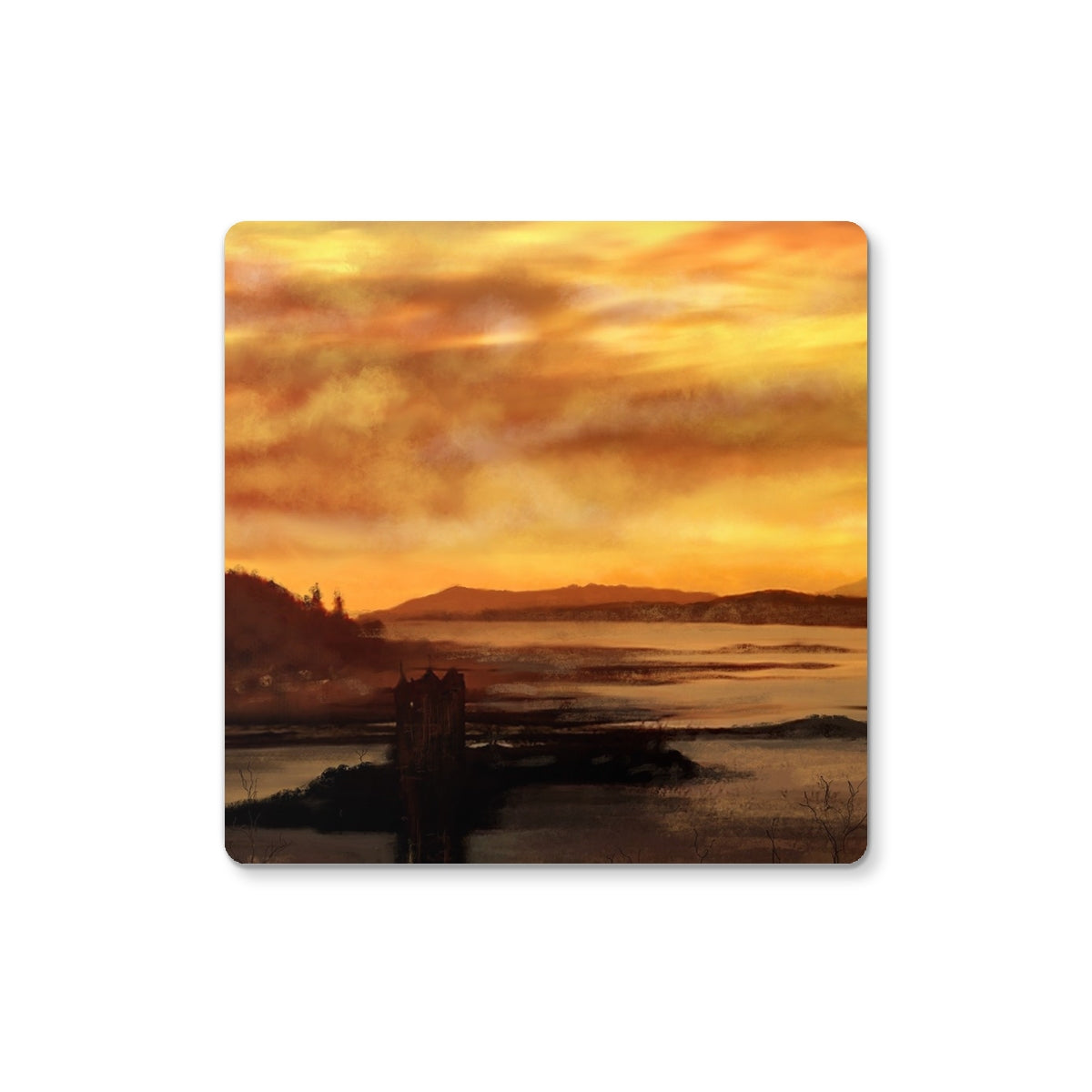 Castle Stalker Dusk | Scottish Art Gifts | Coaster