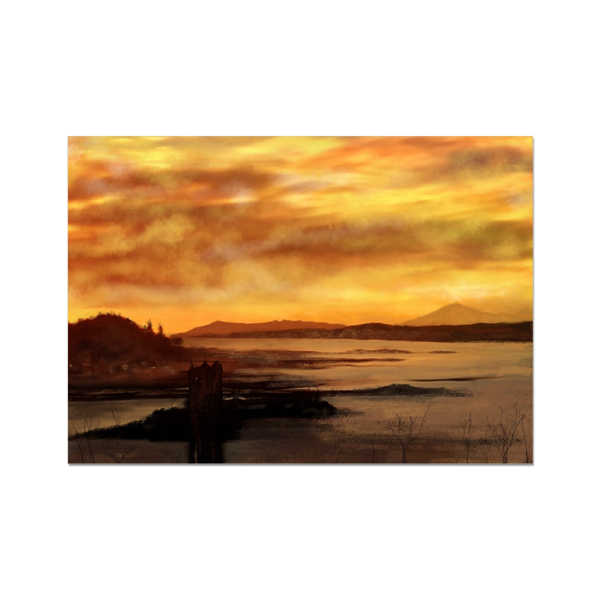 Castle Stalker Dusk Painting | Fine Art Prints From Scotland