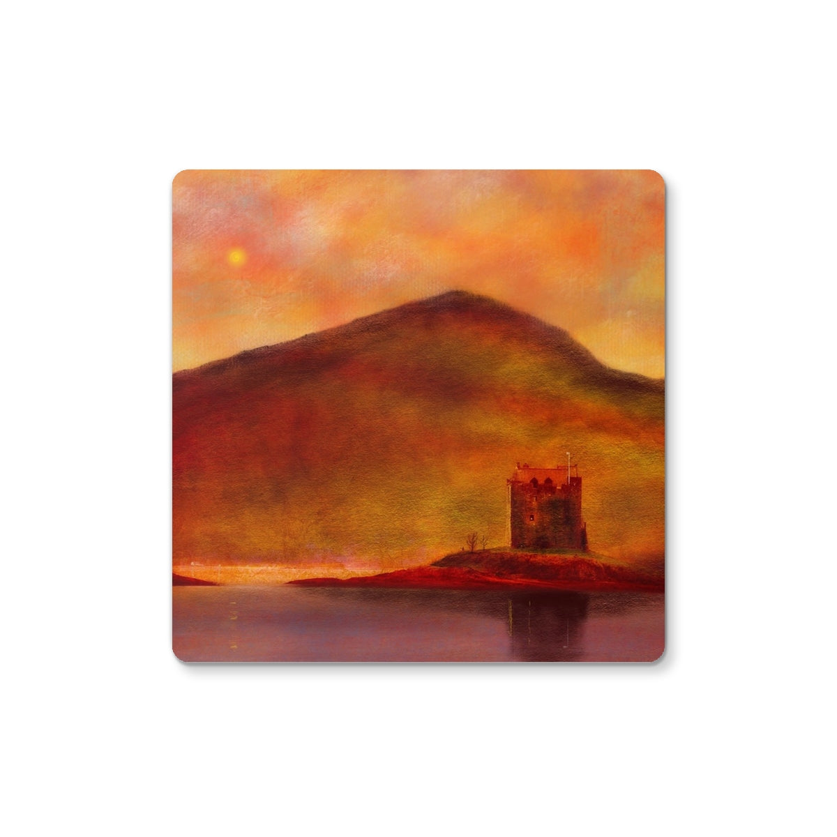 Castle Stalker Sunset | Scottish Art Gifts | Coaster