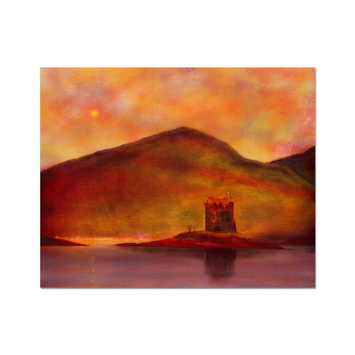 Castle Stalker Sunset Painting | Artist Proof Collector Prints From Scotland