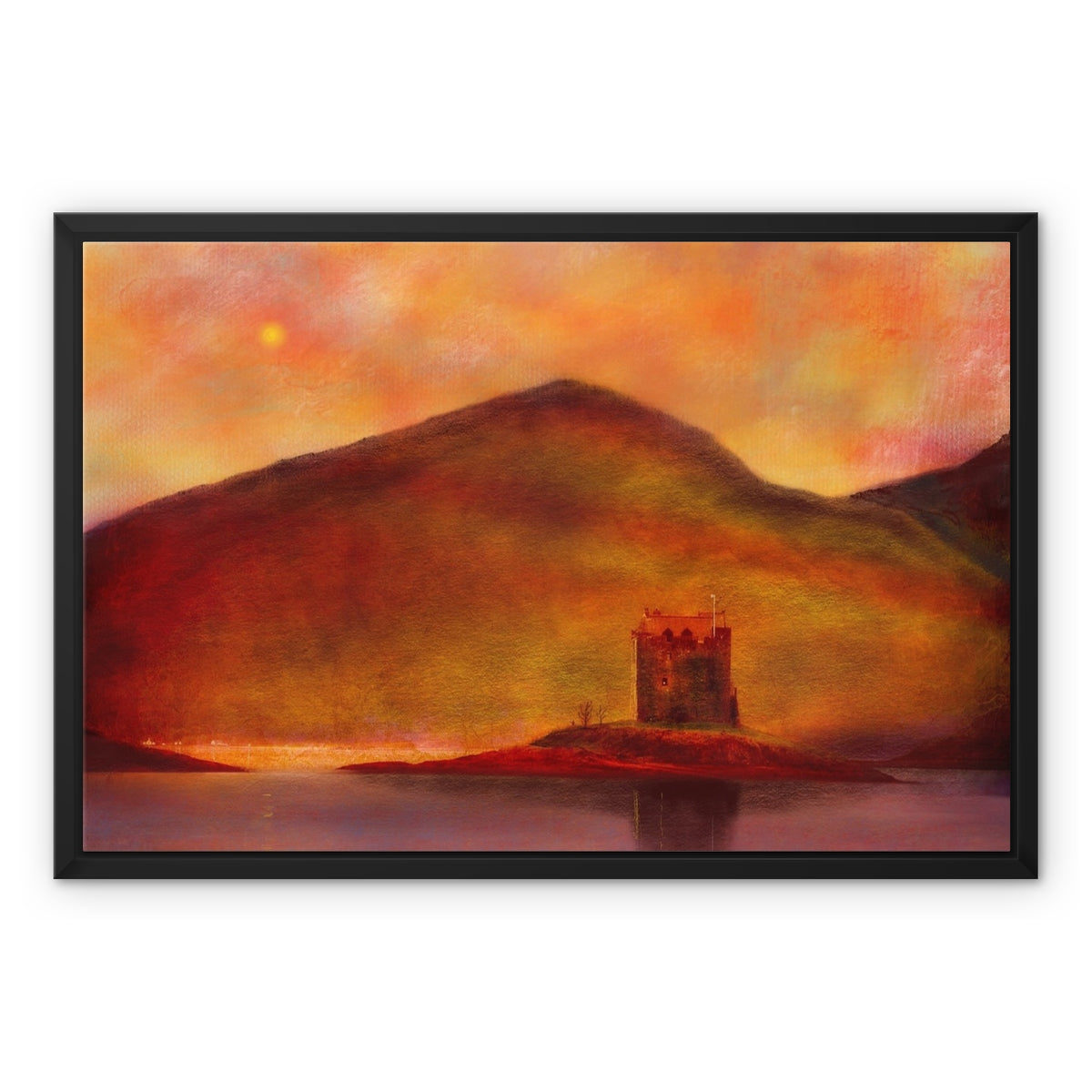 Castle Stalker Sunset Painting | Framed Canvas From Scotland