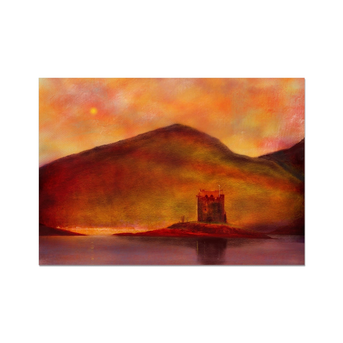 Castle Stalker Sunset Painting Scotland | Signed Scottish Fine Art Prints