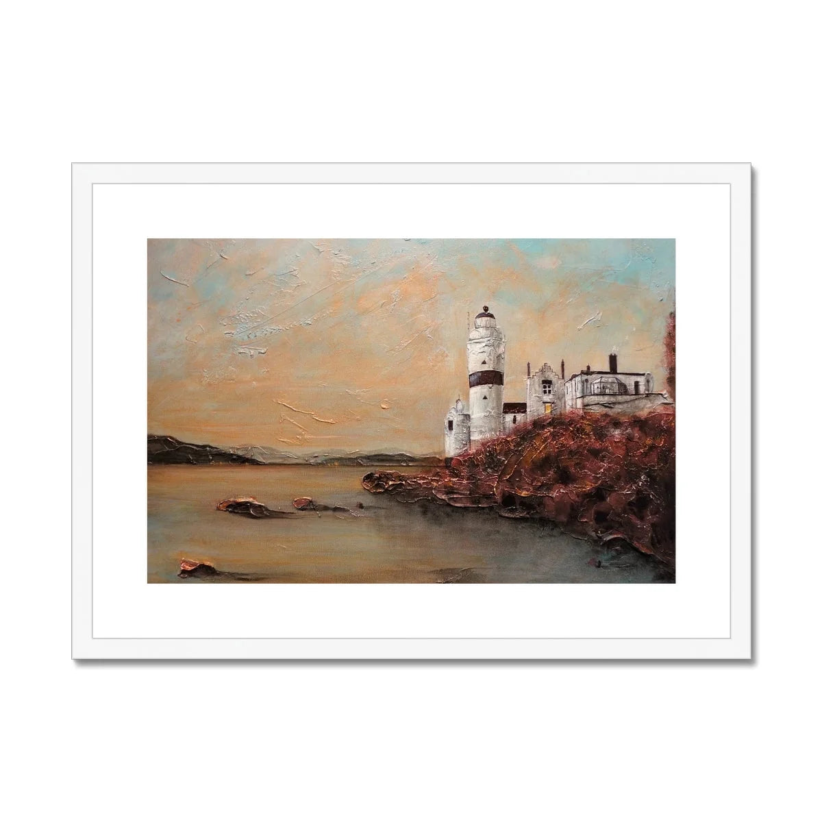 Cloch Lighthouse Dawn Framed & Mounted Print - River Clyde Art Gallery Scotland Worldwide Shipping Scottish Artist Fine Prints