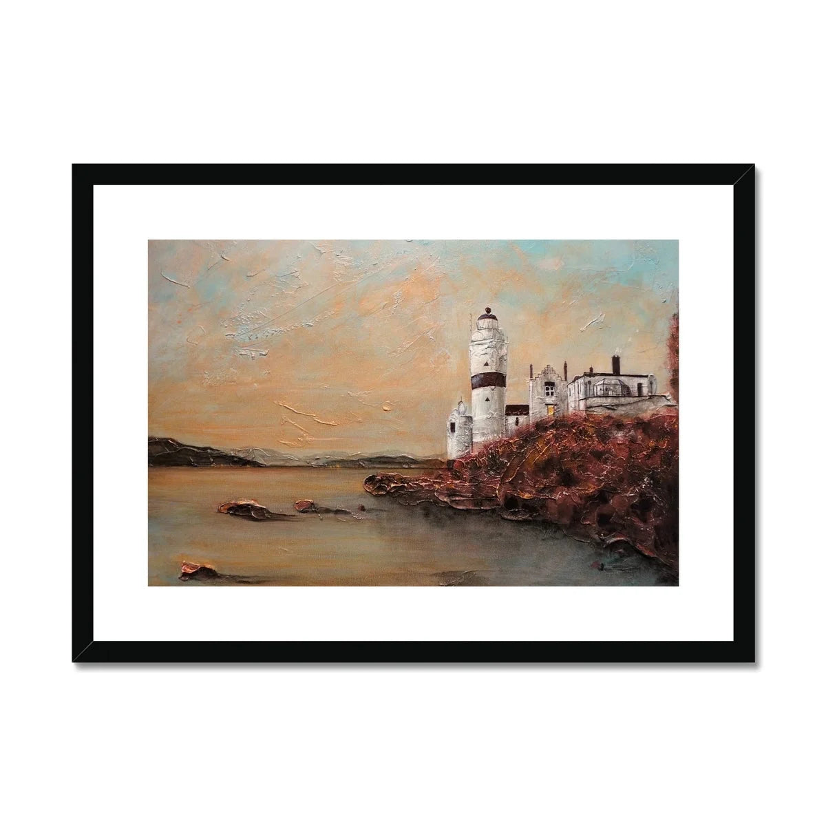 Cloch Lighthouse Dawn Framed & Mounted Print - River Clyde Art Gallery Scotland Worldwide Shipping Scottish Artist Fine Prints