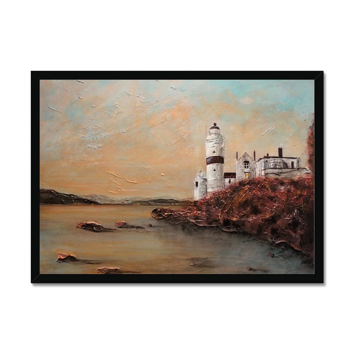 Cloch Lighthouse Dawn Framed Print - River Clyde Art Gallery Scotland Worldwide Shipping Scottish Artist Fine Prints and Paintings