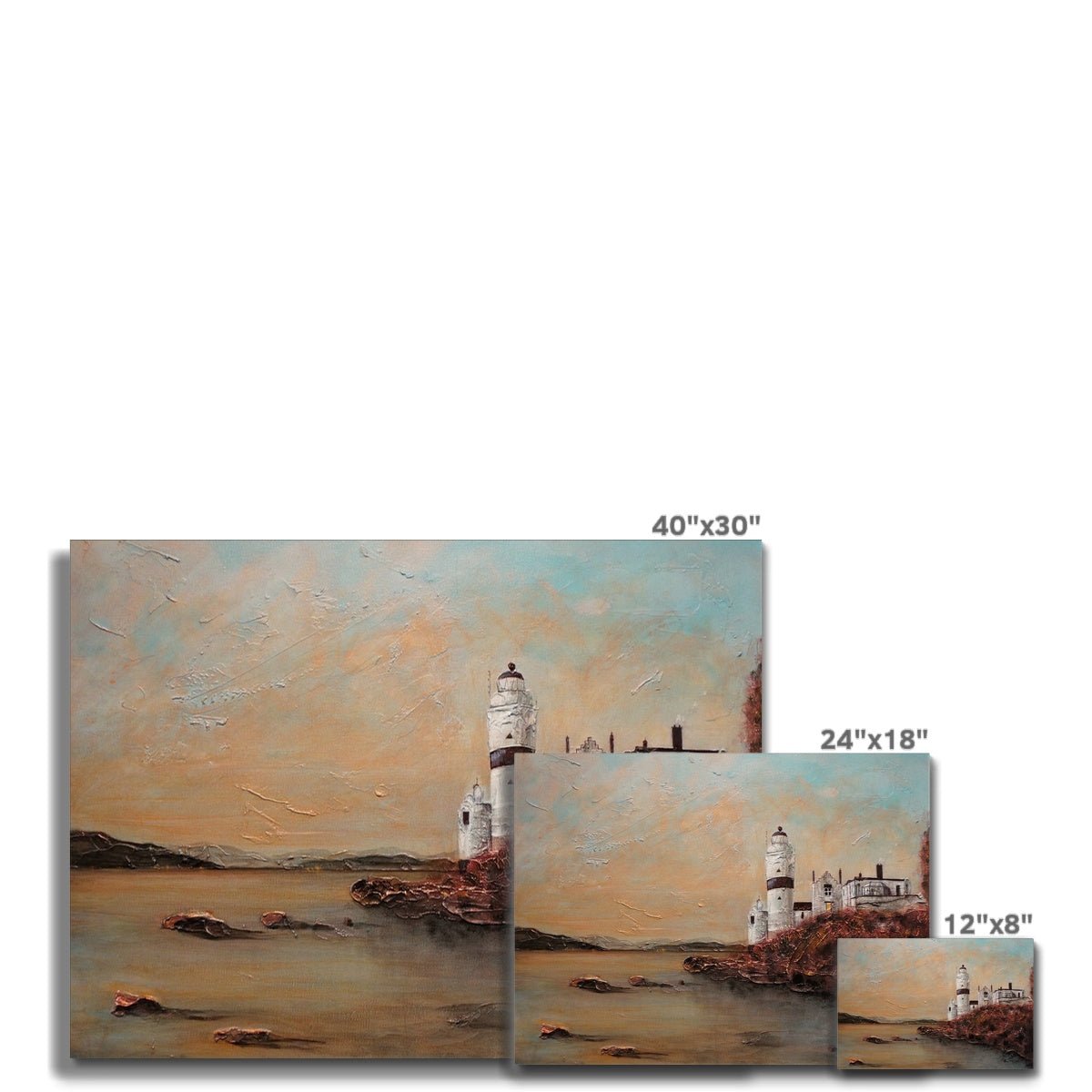 Cloch Lighthouse Dawn Painting | Canvas From Scotland