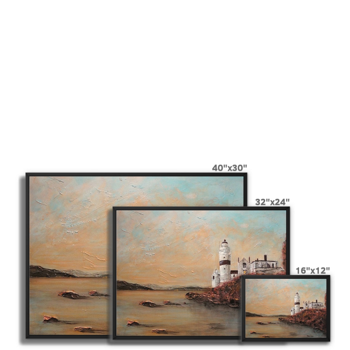 Cloch Lighthouse Dawn Painting | Framed Canvas Prints From Scotland