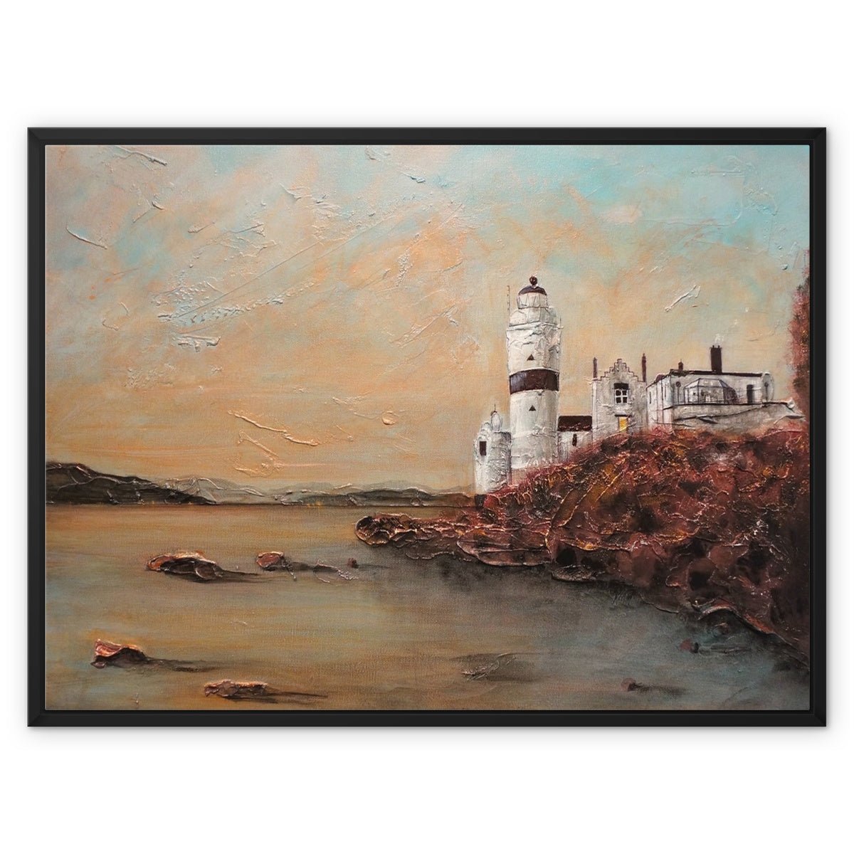 Cloch Lighthouse Dawn Painting | Framed Canvas From Scotland